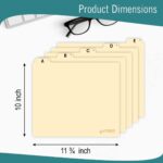 Alphabetical File Organizer, File Cabinet Dividers Letter Size, 25 Heavyweight Manila Guides A-Z Dividers with Tabs, 1/5 Cut Tab Positions Filing Cabinet and Desk Organizer - Image 3