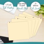Alphabetical File Organizer, File Cabinet Dividers Letter Size, 25 Heavyweight Manila Guides A-Z Dividers with Tabs, 1/5 Cut Tab Positions Filing Cabinet and Desk Organizer - Image 4