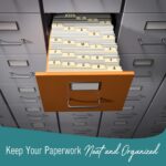 Alphabetical File Organizer, File Cabinet Dividers Letter Size, 25 Heavyweight Manila Guides A-Z Dividers with Tabs, 1/5 Cut Tab Positions Filing Cabinet and Desk Organizer - Image 7