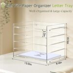 KKU 5 Tier Clear Acrylic Desk Organizer, Letter Tray Paper File Desk Organizer and Accessories For Office Supplies - Image 4