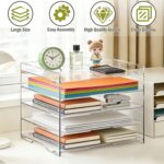 KKU 5 Tier Clear Acrylic Desk Organizer, Letter Tray Paper File Desk Organizer and Accessories For Office Supplies - Image 5