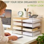 KKU 5 Tier Clear Acrylic Desk Organizer, Letter Tray Paper File Desk Organizer and Accessories For Office Supplies - Image 7