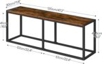 HOOBRO Dining Bench, 47.2 Inch Dining Table Bench, Industrial Style Kitchen Bench, Steel Frame, Easy to Assemble, for Kitchen, Dining Room, Rustic Brown and Black BF12CD01 - Image 4