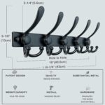 Dseap Coat Rack Wall Mount 2.0 Pro: Heavy Duty 300% Thicker, 16" Stud Mount, Stainless Steel Wall Coat Hooks Hanger for Clothes Jackets Hats Entryway Closet, MaxStrong Series, Black - Image 6
