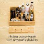 GOBAM Bamboo Closet Drawer Divider - Storage Organizer with 15 Compartments, Drawer Organizer, Storage Box for Belts, Ties, Bras, Briefs, Socks & Jewelry - Natural - Image 5