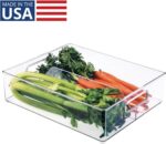iDesign Divided Storage Bin with Handle for Pantry, Fridge, or Freezer, Clear, Made in USA - Image 3