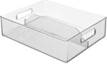 iDesign Divided Storage Bin with Handle for Pantry, Fridge, or Freezer, Clear, Made in USA - Image 10