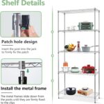 FDW 14" D×24" W×60" H Wire Shelving Unit Metal Commercial Shelf with 5 Tier Layer Rack Strong Steel for Restaurant Garage Pantry Kitchen Garage,Chrome - Image 6