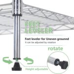 FDW 14" D×24" W×60" H Wire Shelving Unit Metal Commercial Shelf with 5 Tier Layer Rack Strong Steel for Restaurant Garage Pantry Kitchen Garage,Chrome - Image 7