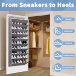 30 Pairs Over The Door Shoe Organizer, 10-Tier Hanging Shoe Rack with Deep Pocket for Closet, Extra Large Shoe Storage Holder for Sneakers, Boots, Heels(Grey) - Image 5