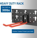 Wallmaster Wall Mount Garage Organizer Tool Storage Rack, Heavy Duty Folding Chair Hangers with 8 Adjustable Hooks, 48-inch Tracks, Max Load 300lbs - Image 6