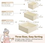 GRANNY SAYS Drawer Organizer Clothes, 6 Pack Dresser Organizer Bins for Nursery, Closet Organization and Storage Dividers for Clothing, Baby Clothes, Underwears, Beige - Image 3