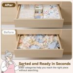 GRANNY SAYS Drawer Organizer Clothes, 6 Pack Dresser Organizer Bins for Nursery, Closet Organization and Storage Dividers for Clothing, Baby Clothes, Underwears, Beige - Image 4
