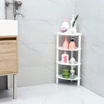 4 Tier Corner Shower Caddy, Rustproof, Plastic Shower Organizer for Bathroom, Bathtub, Shower pan, Bath Accessories Shower Caddies, 13.5 x 10 x 33.5 Inches, White (Round Slot White 4 Tier) - Image 3