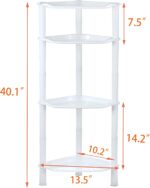 4 Tier Corner Shower Caddy, Rustproof, Plastic Shower Organizer for Bathroom, Bathtub, Shower pan, Bath Accessories Shower Caddies, 13.5 x 10 x 33.5 Inches, White (Round Slot White 4 Tier) - Image 4