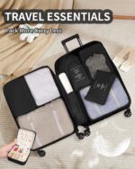 Packing Cubes 11 Set, Suitcase Organizers, Luggage Organizer Bags, with Toiletry Bag, Travel Essentials, Black - Image 4