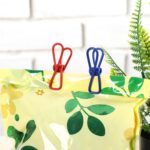 17 Pcs Snack Basket Sets, Snack Storage Bin for Pantry Shelves with 16 Pcs 2 Inch Chip Clips, Basket Organizer for Kitchen Home, Chips, Popcorn, Candy, Pretzels(Burlap,Khaki) - Image 3