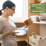 17 Pcs Snack Basket Sets, Snack Storage Bin for Pantry Shelves with 16 Pcs 2 Inch Chip Clips, Basket Organizer for Kitchen Home, Chips, Popcorn, Candy, Pretzels(Burlap,Khaki) - Image 6