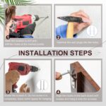 Key Holder for Wall, Mail Organizer Wall Mount with Key Hooks and Wallet Holder, Sunglasses Storage, Coats and Dog Leash Hanger, Decorative with 4 Double Hooks and Chalkboard - Image 5