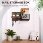 Key Holder for Wall, Mail Organizer Wall Mount with Key Hooks and Wallet Holder, Sunglasses Storage, Coats and Dog Leash Hanger, Decorative with 4 Double Hooks and Chalkboard - Image 6