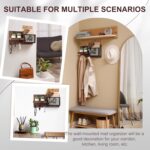 Key Holder for Wall, Mail Organizer Wall Mount with Key Hooks and Wallet Holder, Sunglasses Storage, Coats and Dog Leash Hanger, Decorative with 4 Double Hooks and Chalkboard - Image 7