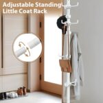 Coat Rack Freestanding, 56 to 125 inch Adjustable Tension Rod Coat Tree with 12 Hooks for Hanging Plant,Coat, Jacket, Hat, Scarf, Suitable for Living Room, Balcony, Kitchen White - Image 3