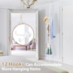 Coat Rack Freestanding, 56 to 125 inch Adjustable Tension Rod Coat Tree with 12 Hooks for Hanging Plant,Coat, Jacket, Hat, Scarf, Suitable for Living Room, Balcony, Kitchen White - Image 4