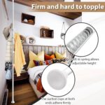 Coat Rack Freestanding, 56 to 125 inch Adjustable Tension Rod Coat Tree with 12 Hooks for Hanging Plant,Coat, Jacket, Hat, Scarf, Suitable for Living Room, Balcony, Kitchen White - Image 5