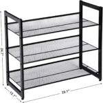 SONGMICS Shoe Rack, 3-Tier Shoe Organizer, Metal Shoe Storage for Garage, Stackable Shoe Shelf, with Adjustable Flat or Angled Shelves, 9-12 Pairs, Ink Black ULMR03B - Image 4