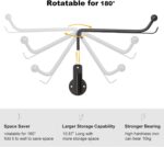 Mkono Wall Mounted Drying Rack Laundry Clothes Hanger with Swing Arm Space Saving Metal Hanging Valet Rod for Laundry Closet Organizer Bathroom Bedroom, 2 Pack, Black - Image 5