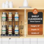 Pull Out Spice Rack Organizer for Cabinet, Slide Out Spice Racks, Easy to Install Spice Cabinet Organizers, 7.4" Wx10.43 Dx8.26 H, 3 Drawers 2 Tiers(Black) - Image 3