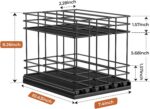 Pull Out Spice Rack Organizer for Cabinet, Slide Out Spice Racks, Easy to Install Spice Cabinet Organizers, 7.4" Wx10.43 Dx8.26 H, 3 Drawers 2 Tiers(Black) - Image 4