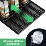 Pull Out Spice Rack Organizer for Cabinet, Slide Out Spice Racks, Easy to Install Spice Cabinet Organizers, 7.4" Wx10.43 Dx8.26 H, 3 Drawers 2 Tiers(Black) - Image 6