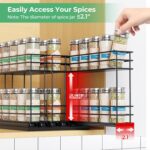 Pull Out Spice Rack Organizer for Cabinet, Slide Out Spice Racks, Easy to Install Spice Cabinet Organizers, 7.4" Wx10.43 Dx8.26 H, 3 Drawers 2 Tiers(Black) - Image 7