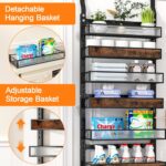 8 Tier Over the Door Pantry Organizer 2 IN 1 Hanging or Wall Mounted Spice Rack with Adjustable Basket,Heavy Duty Seasonning Storage Shelf for Kitchen Pantry and Bathroom - Image 3