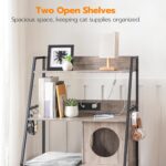 HOOBRO Litter Box Enclosure with 2 Storage Shelves, Tall Litter Box Furniture Hidden with Charging Station, Indoor Hidden Litter Box Furniture with Plush Mat, Greige BG70UMW01 - Image 7