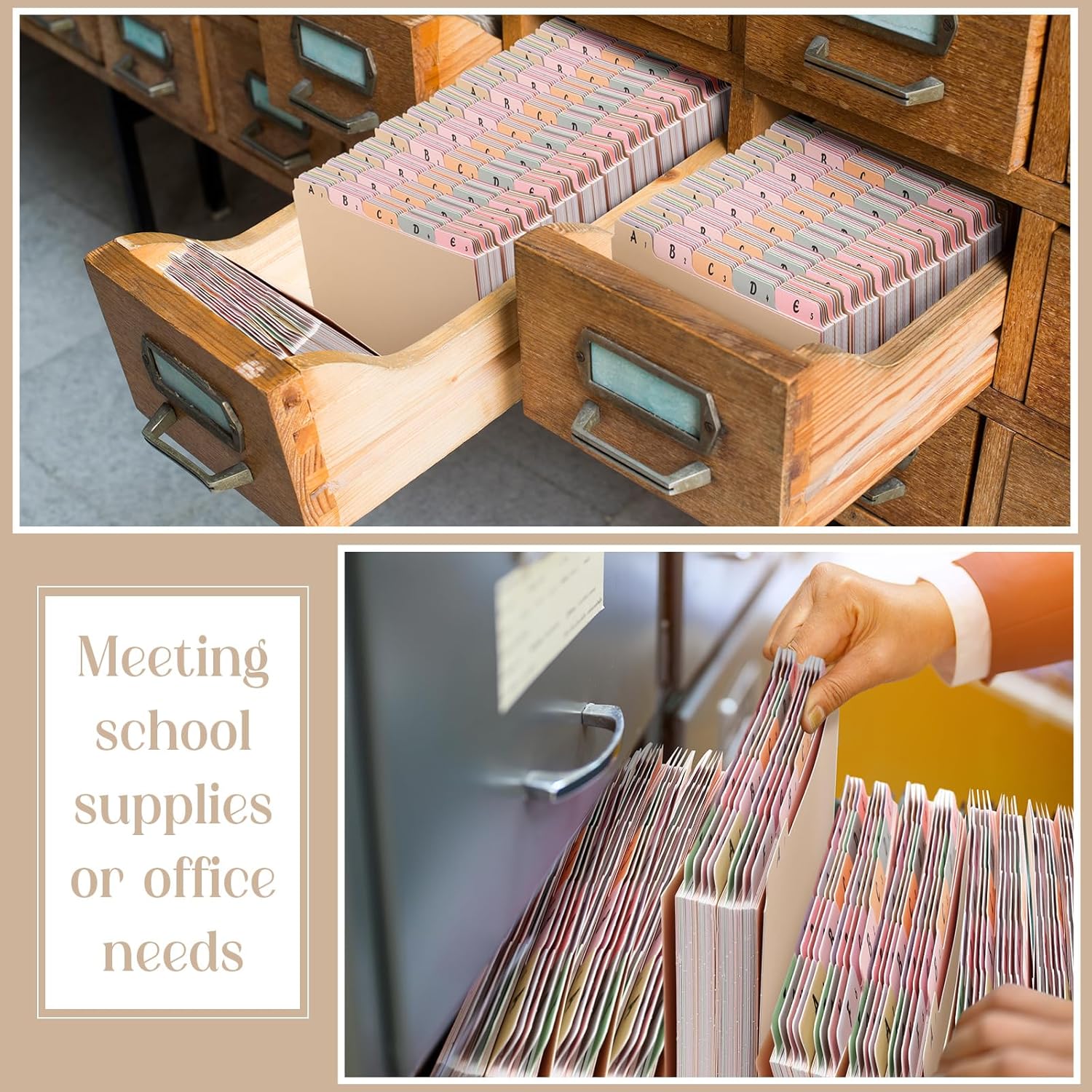 75 Pcs Alphabet File Dividers A-z Top Tab Guides Set, Letter Size Alphabetical File Divider with 5 Tabs for Cabinet Heavyweight Desk Organizer for School Office(Fresh Colors) - Image 5