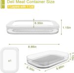 Stackable Deli Meat Container with Drainage Groove and Silicone Lid, Clear Refrigerator Storage Containers for Lunch Meats, Cold Cuts, Bacon, Cheese, BPA Free - 1 Layer - Image 4