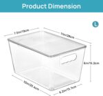 Vtopmart 8 Pack Clear Stackable Storage Bins with Lids, Large Plastic Containers with Handle for Pantry Organization and Storage,Perfect for Kitchen, Fridge, Cabinet, Bathroom Organizer - Image 3