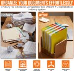 Iconikal A-Z Alphabetical File Folder Guide Dividers, Heavyweight 5 Color Coded Tabs, Letter Size 1/5 Cut Positions, Heavy Duty Office Organizers 5 Tabs Across - Image 3