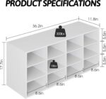 Garden 4 you Shoe Storage Bench, Cubby Shoe Rack with 12 Cubbies, 3-Tier Wood Shoe Rack Organizer, Shoe Organizer Cabinet for Entryway, Hallway, Closet and Garage, White - Image 4