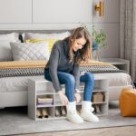 Garden 4 you Shoe Storage Bench, Cubby Shoe Rack with 12 Cubbies, 3-Tier Wood Shoe Rack Organizer, Shoe Organizer Cabinet for Entryway, Hallway, Closet and Garage, White - Image 5