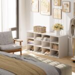 Garden 4 you Shoe Storage Bench, Cubby Shoe Rack with 12 Cubbies, 3-Tier Wood Shoe Rack Organizer, Shoe Organizer Cabinet for Entryway, Hallway, Closet and Garage, White - Image 6