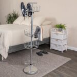 Household Essentials 4-Tier Revolving Shoe Tree, Heavy-Duty Steel with Stabilized Base, Holds 24 Pairs of Shoes, Great for Most Styles, Chromelike Finish - Image 4