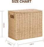 14 Inch Toilet Paper Storage Basket with Lid, 6-Roll Bathroom Organizer, Woven Paper Rope Basket for Narrow Spaces, Multi-Purpose Holder for Towels, Utensils, Picnic & Home Decor - Image 3