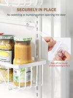 Delamu Narrow 9-Tier Over the Door Pantry Organizer, Adjustable Pantry Storage, Metal Hanging Spice Rack, Cabinet Door Organizer for Kitchen, Bathroom, Laundry Room, 12.5" White - Image 5