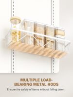 Delamu Narrow 9-Tier Over the Door Pantry Organizer, Adjustable Pantry Storage, Metal Hanging Spice Rack, Cabinet Door Organizer for Kitchen, Bathroom, Laundry Room, 12.5" White - Image 7