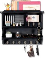 Key Holder for Wall, Mail and Key Holder for Home Decor, Key and Mail Holder for Wall with Key Hooks, Black - Image 3
