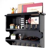 Key Holder for Wall, Mail and Key Holder for Home Decor, Key and Mail Holder for Wall with Key Hooks, Black - Image 4