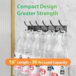 Coat Rack Wall Mount with 6 Hooks (Black, 1 Pack), Heavy Duty Coat Hooks Wall Mount for Entryway, Bedroom, Closet, Wall Hooks for Hanging Hats, Bags, Purses - Image 4